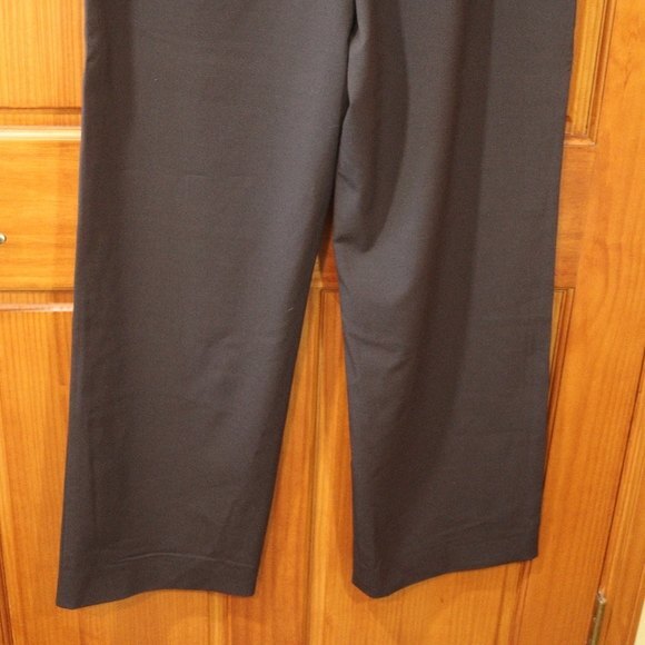 Eun Hwa Paris Black Flat Front Wide Leg Dress Slacks 46 - Picture 3 of 9
